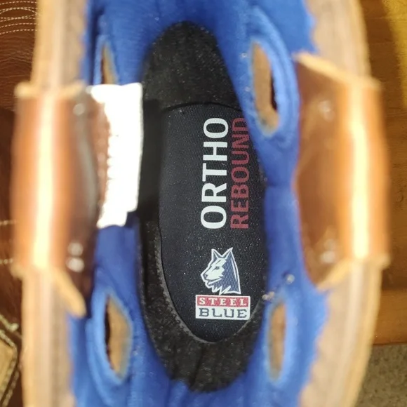 Steel Blue Heeler men's 8.5 cowboy style steel toed work boots 813945 brown - Picture 7 of 15